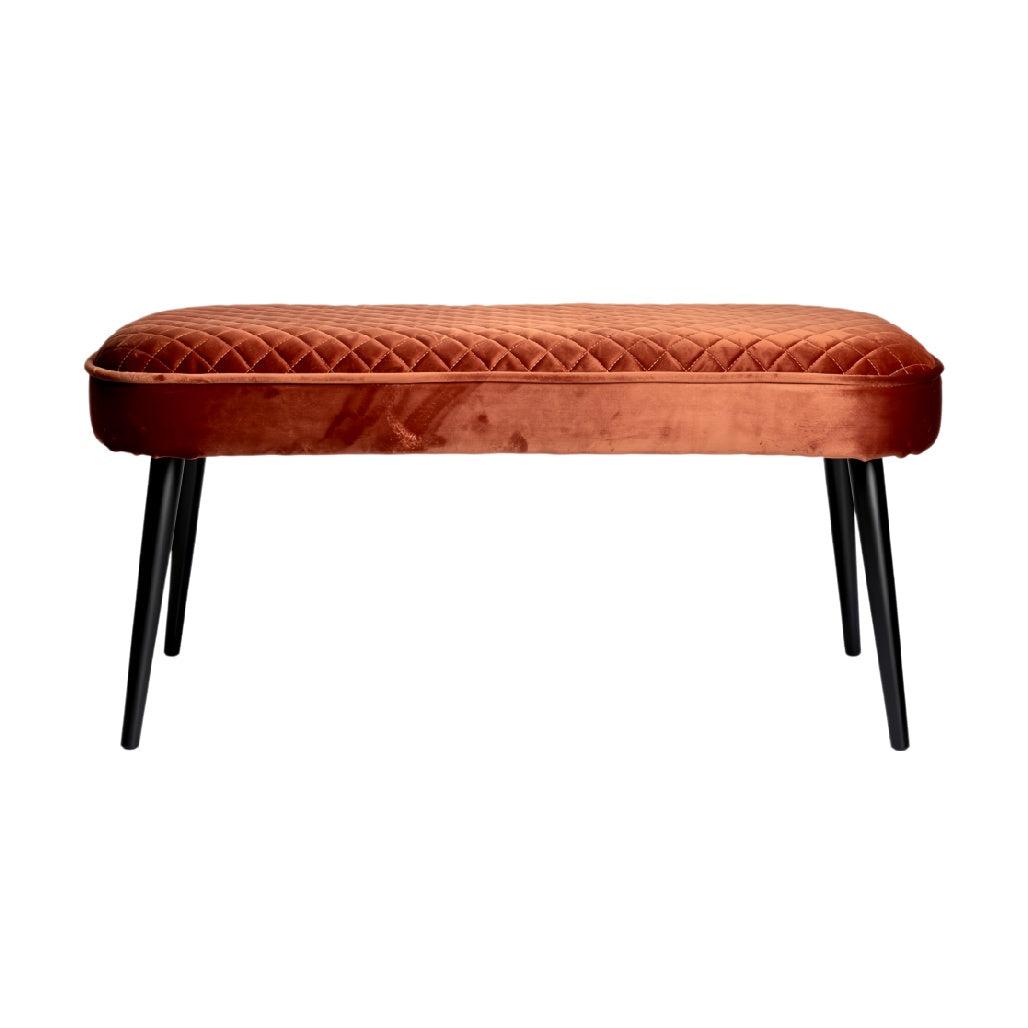 **Technische titel in het Nederlands: Luxe velvet poef met zwarte poten**