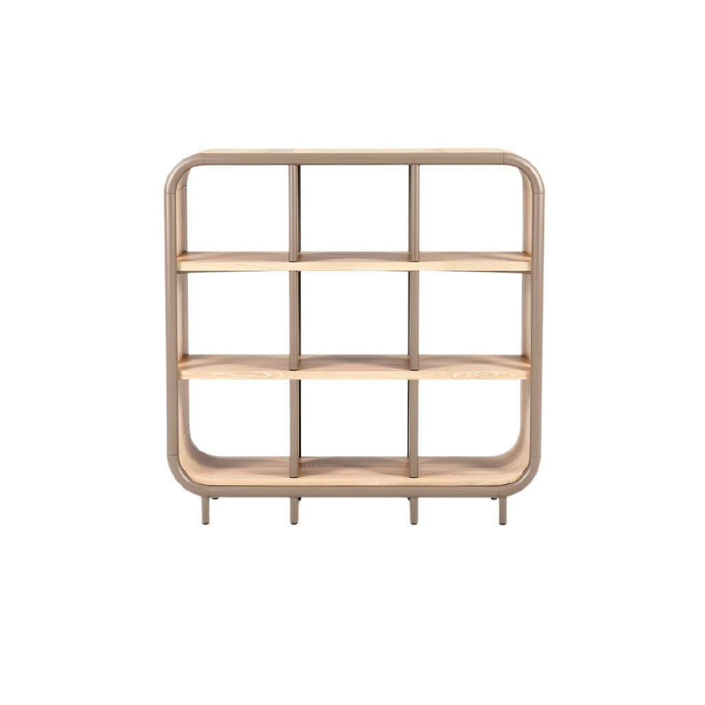 **Titel in het Nederlands: **Moderne houten boekenplank met afgeronde hoeken**