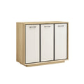 **Technische Titel in het Nederlands: Moderne Eikenhouten Kast met Drie Deuren en Minimalistisch Ontwerp**
